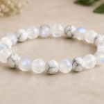 Mulank 2 Numerology Bracelet – Moonstone, Selenite & Howlite Crystal Bracelet (For Birth Dates 2, 11, 20 & 29)