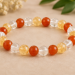 Mulank 3 Numerology Bracelet – Citrine, Carnelian & Clear Quartz Crystal Bracelet (For Birth Dates 3, 12, 21 & 30)