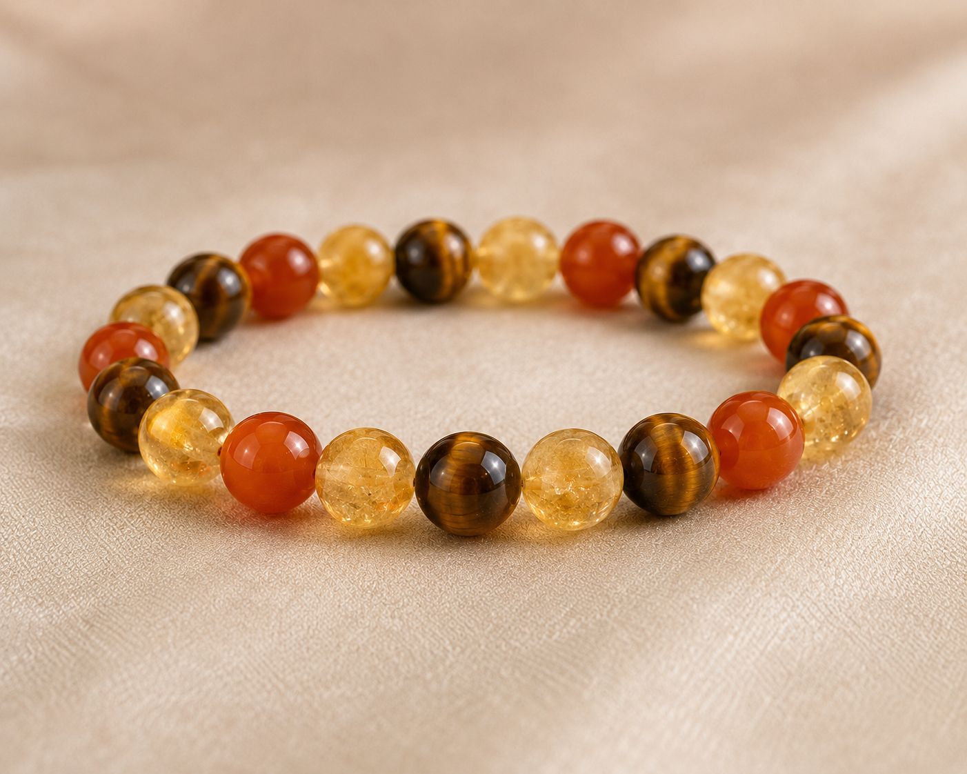 ec74cfe3-e920-4200-b44b-bf57095878c2 Mulank 1 Numerology Bracelet – Citrine, Carnelian & Tiger Eye Crystal Bracelet (For Birth Dates 1, 10, 19 & 28) - Image 1