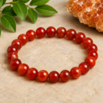 Natural Red Carnelian Crystal Bracelet – Courage, Confidence & Vitality