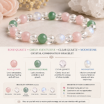 Mulank 6 Numerology Bracelet – Rose Quartz, Green Aventurine, Clear Quartz & Moonstone