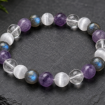 Mulank 7 Crystal Bracelet – Amethyst, Labradorite, Selenite & Clear Quartz