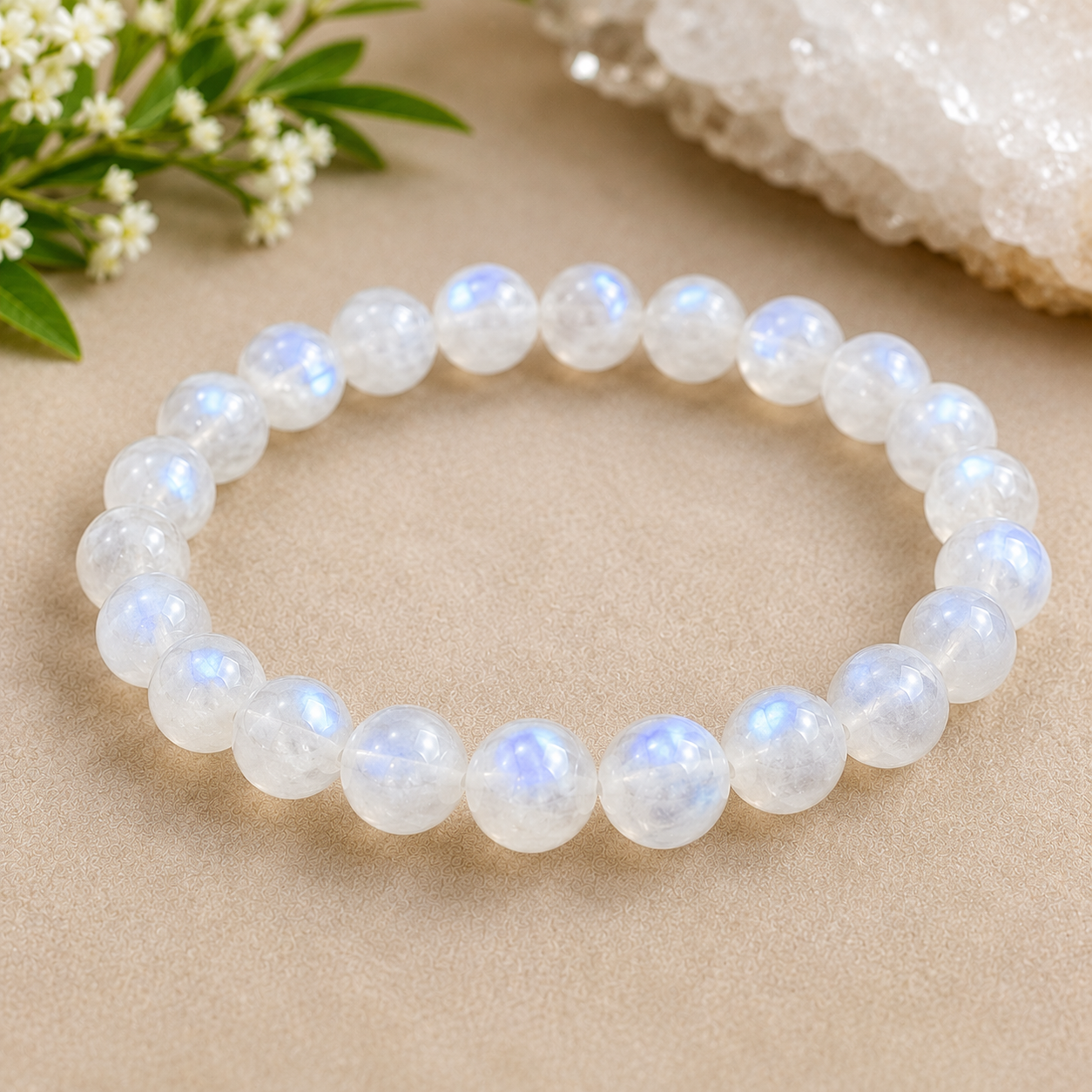proven Natural Moonstone Crystal Bracelet – Intuition, Balance & Inner Peace - Image 1
